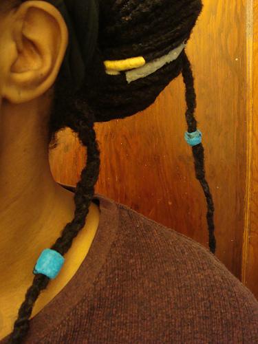 Dread Mama blue plastic beads